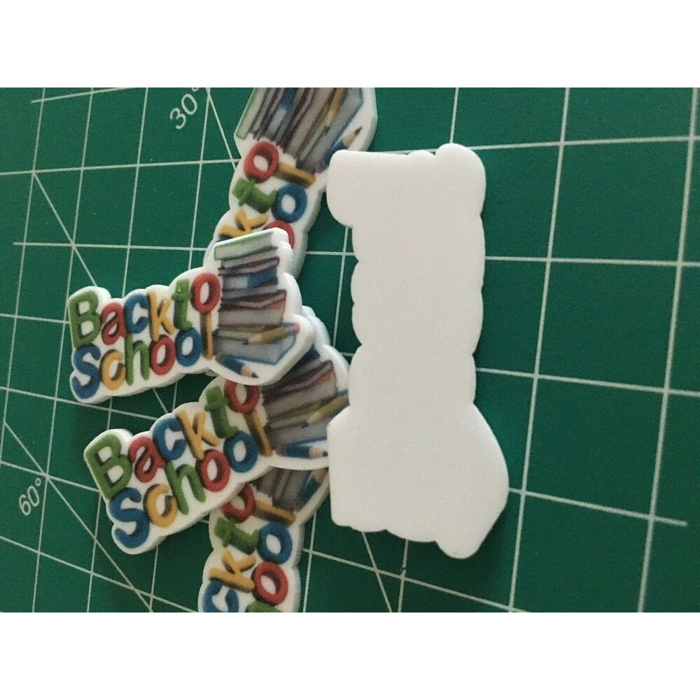 25 pcs Back to School Flat Back Resin Cabochon DIY Crafts Bows Phone Scrapbook 3